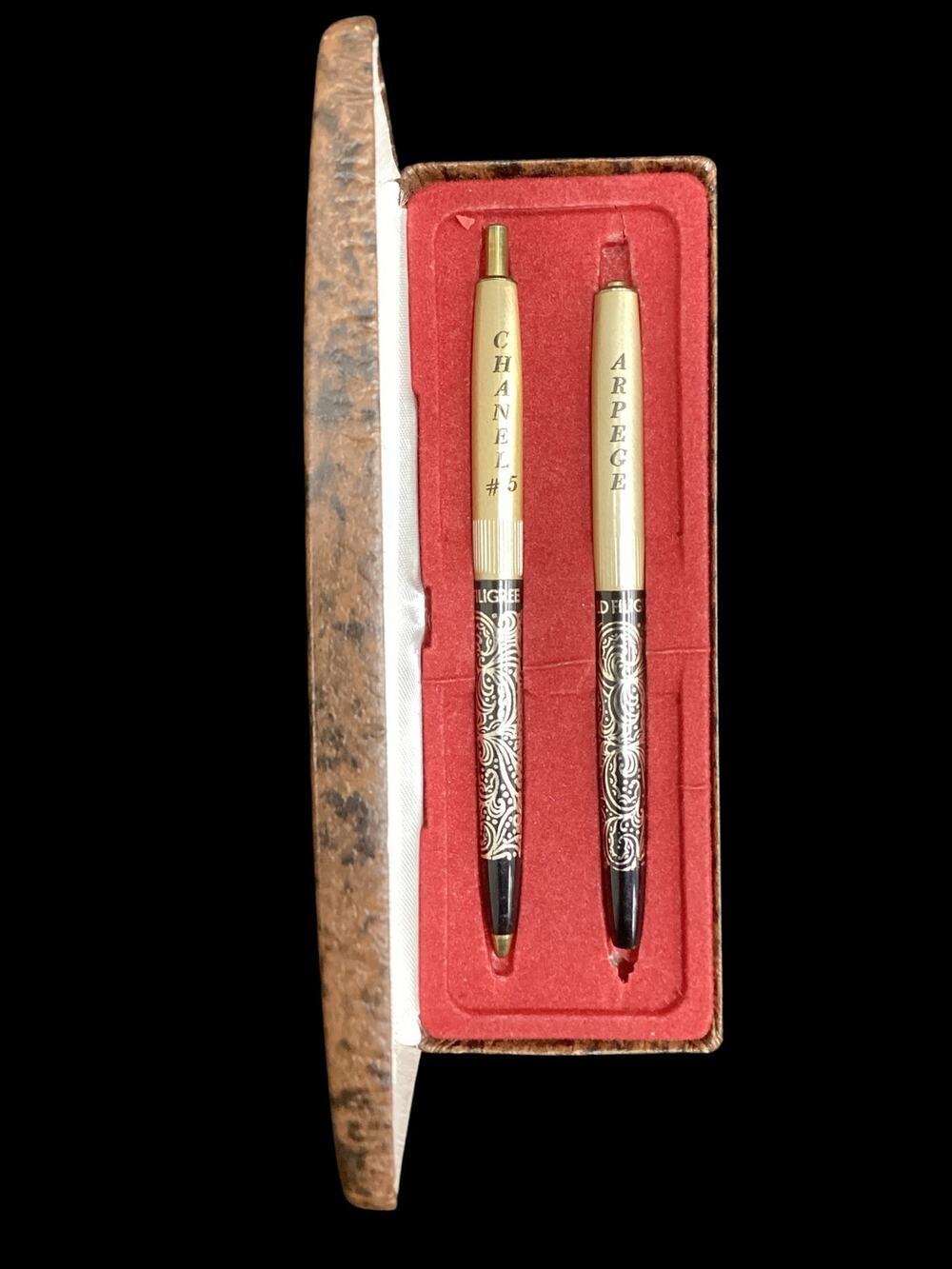 VTG Arpege And Designer Pen Set Unisex Rare Perfume Writing Pens-SetOfTwo In Box